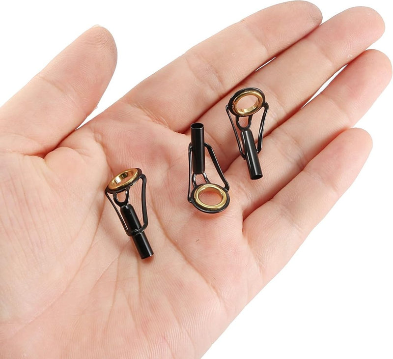 Laden Sie das Bild in Galerie -Viewer, Hengel topogen 3 stuks 1 mm van roestvrij staal zwart-goud – hengeltop reparatieset – visaccessoires - happygetfit.com
