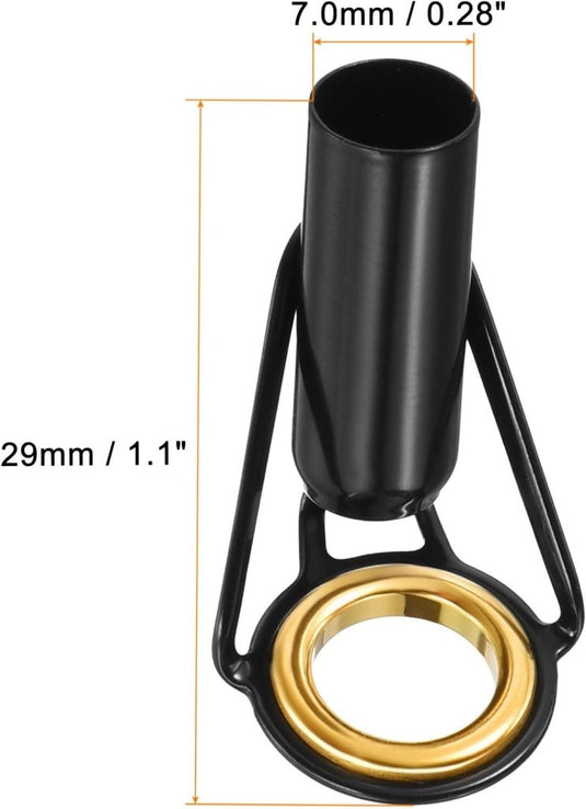 Hengel topogen 3 stuks 1 mm van roestvrij staal zwart-goud – hengeltop reparatieset – visaccessoires - happygetfit.com