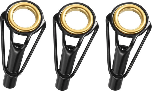Hengel topogen 3 stuks 1 mm van roestvrij staal zwart-goud – hengeltop reparatieset – visaccessoires - happygetfit.com