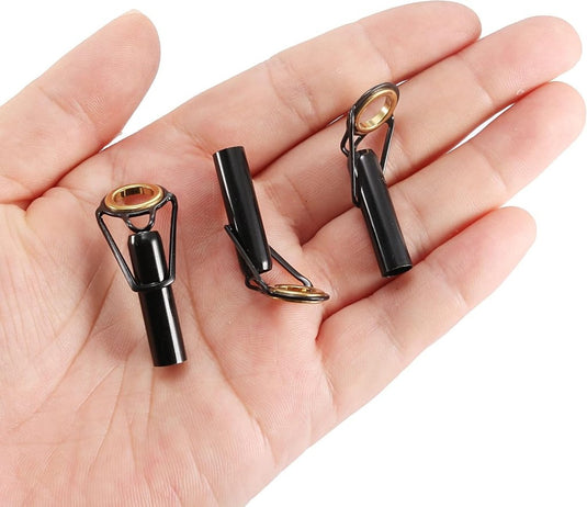 Hengel topogen 3 stuks 1 mm van roestvrij staal zwart-goud – hengeltop reparatieset – visaccessoires - happygetfit.com