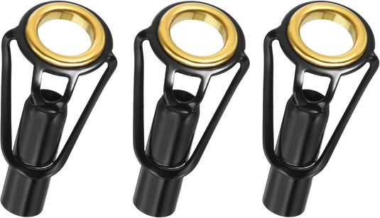 Hengel topogen 3 stuks 1 mm van roestvrij staal zwart-goud – hengeltop reparatieset – visaccessoires - happygetfit.com