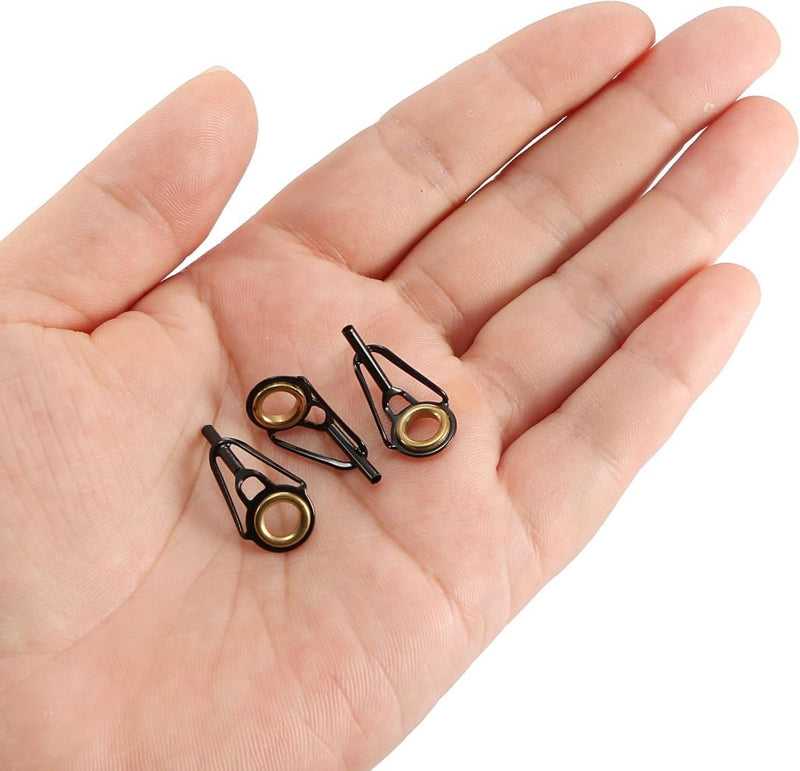 Laden Sie das Bild in Galerie -Viewer, Hengel topogen 3 stuks 1 mm van roestvrij staal zwart-goud – hengeltop reparatieset – visaccessoires - happygetfit.com
