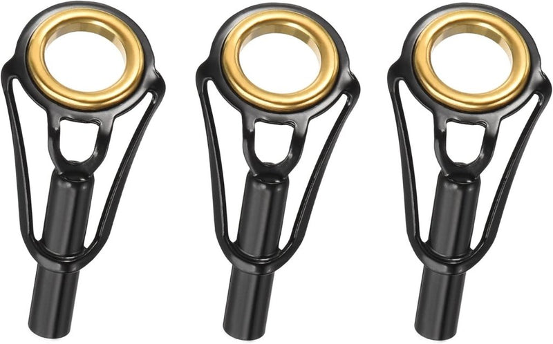 Laden Sie das Bild in Galerie -Viewer, Hengel topogen 3 stuks 1 mm van roestvrij staal zwart-goud – hengeltop reparatieset – visaccessoires - happygetfit.com

