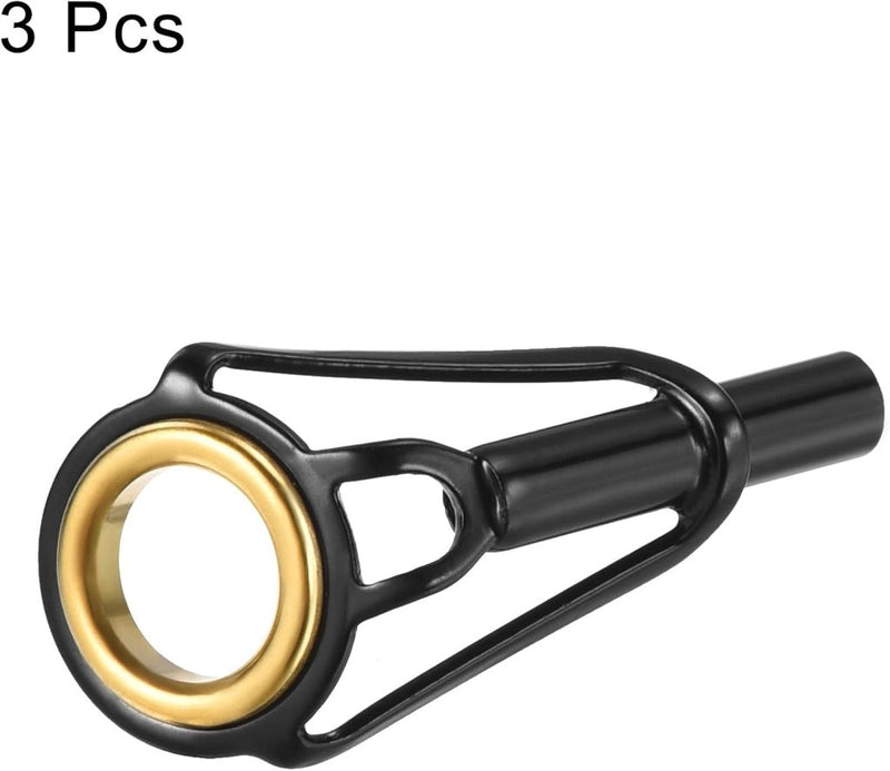 Laden Sie das Bild in Galerie -Viewer, Hengel topogen 3 stuks 1 mm van roestvrij staal zwart-goud – hengeltop reparatieset – visaccessoires - happygetfit.com
