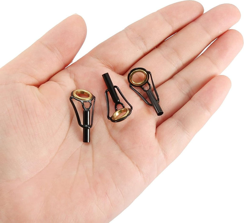 Laden Sie das Bild in Galerie -Viewer, Hengel topogen 3 stuks 1 mm van roestvrij staal zwart-goud – hengeltop reparatieset – visaccessoires - happygetfit.com
