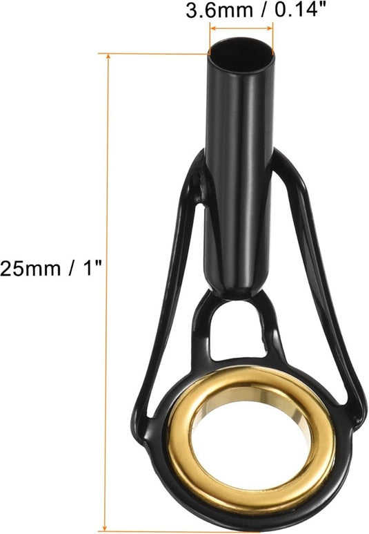 Hengel topogen 3 stuks 1 mm van roestvrij staal zwart-goud – hengeltop reparatieset – visaccessoires - happygetfit.com