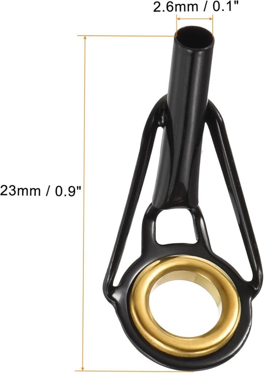 Hengel topogen 3 stuks 1 mm van roestvrij staal zwart-goud – hengeltop reparatieset – visaccessoires - happygetfit.com