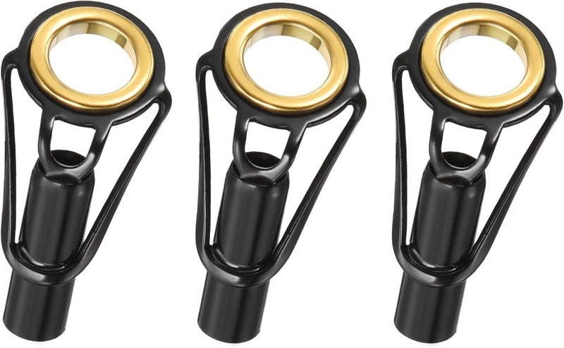 Laden Sie das Bild in Galerie -Viewer, Hengel topogen 3 stuks 1 mm van roestvrij staal zwart-goud – hengeltop reparatieset – visaccessoires - happygetfit.com
