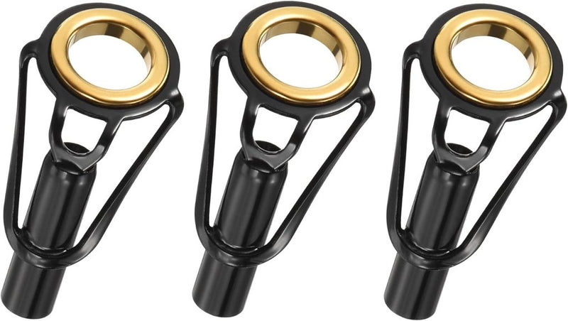 Laden Sie das Bild in Galerie -Viewer, Hengel topogen 3 stuks 1 mm van roestvrij staal zwart-goud – hengeltop reparatieset – visaccessoires - happygetfit.com
