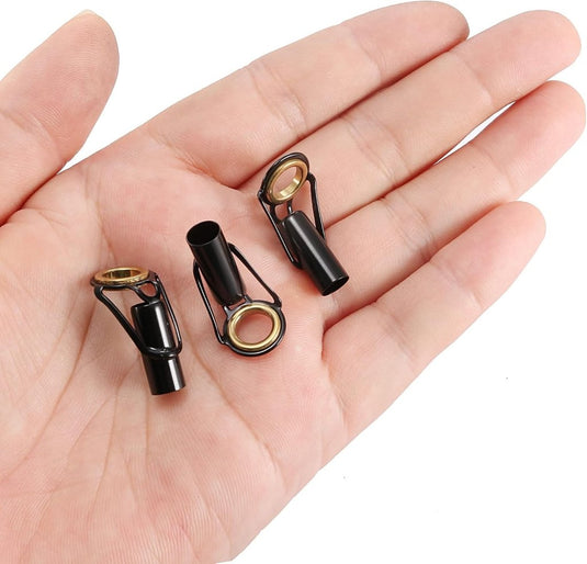 Hengel topogen 3 stuks 1 mm van roestvrij staal zwart-goud – hengeltop reparatieset – visaccessoires - happygetfit.com