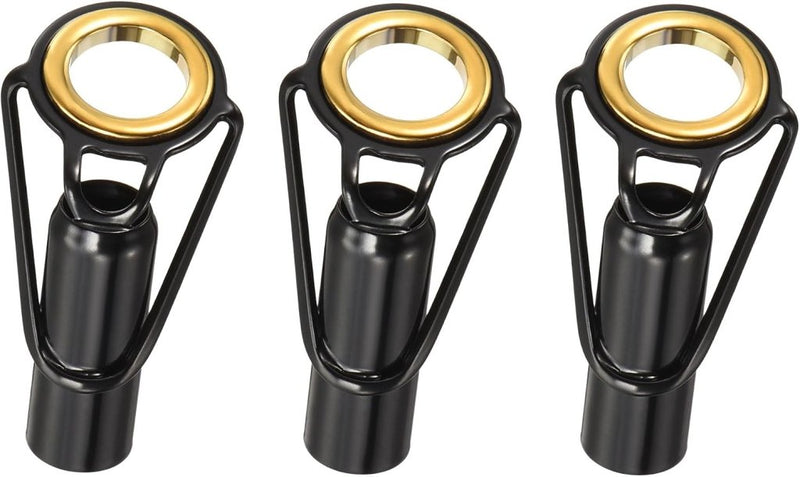 Laden Sie das Bild in Galerie -Viewer, Hengel topogen 3 stuks 1 mm van roestvrij staal zwart-goud – hengeltop reparatieset – visaccessoires - happygetfit.com
