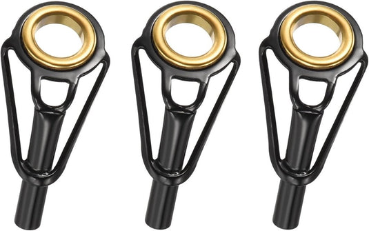 Hengel topogen 3 stuks 1 mm van roestvrij staal zwart-goud – hengeltop reparatieset – visaccessoires - happygetfit.com