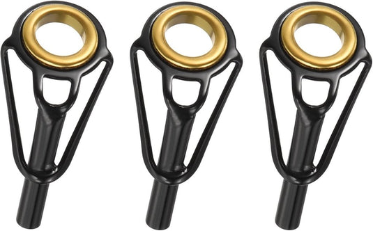 Hengel topogen 3 stuks 1 mm van roestvrij staal zwart-goud – hengeltop reparatieset – visaccessoires - happygetfit.com