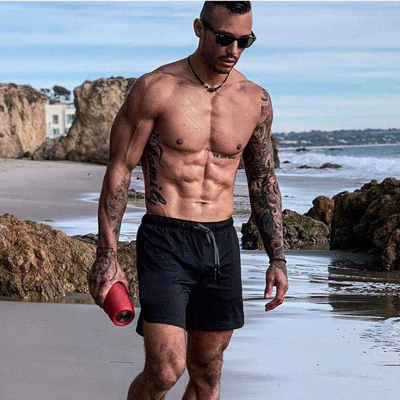 Załaduj obraz do przeglądarki galerii, Heren 2-in-1 sportshort met compressiebroek en zakken – trainingsshort – hardloopbroek - happygetfit.com

