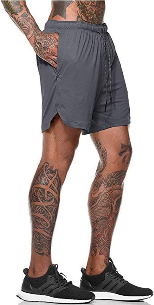 Załaduj obraz do przeglądarki galerii, Heren 2-in-1 sportshort met compressiebroek en zakken – trainingsshort – hardloopbroek - happygetfit.com
