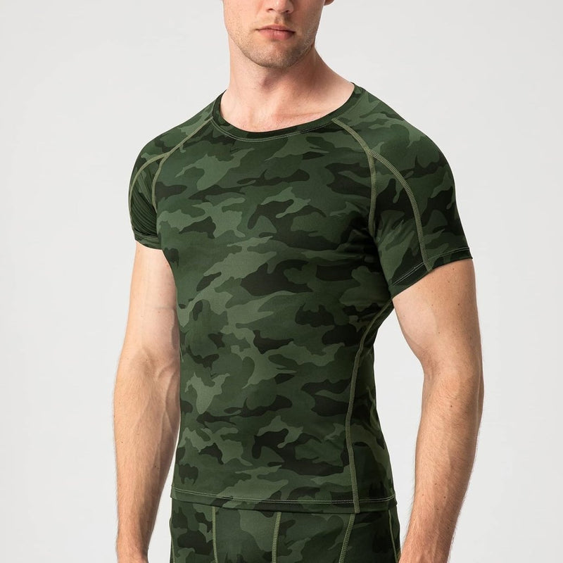 Load image into Gallery viewer, Heren compressieshirt korte mouwen functioneel shirt sneldrogend loopshirt sportshirt fitnessshirt voor mannen - happygetfit.com
