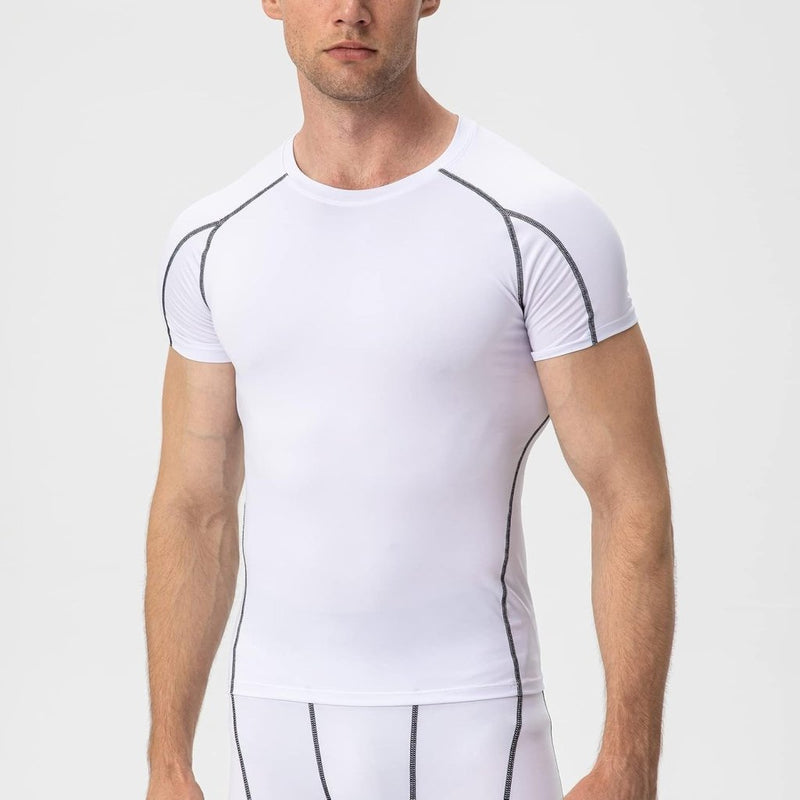 Load image into Gallery viewer, Heren compressieshirt korte mouwen functioneel shirt sneldrogend loopshirt sportshirt fitnessshirt voor mannen - happygetfit.com

