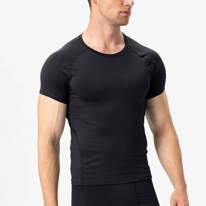 Laad afbeelding in Galerijviewer, Heren compressieshirt korte mouwen functioneel shirt sneldrogend loopshirt sportshirt fitnessshirt voor mannen - happygetfit.com
