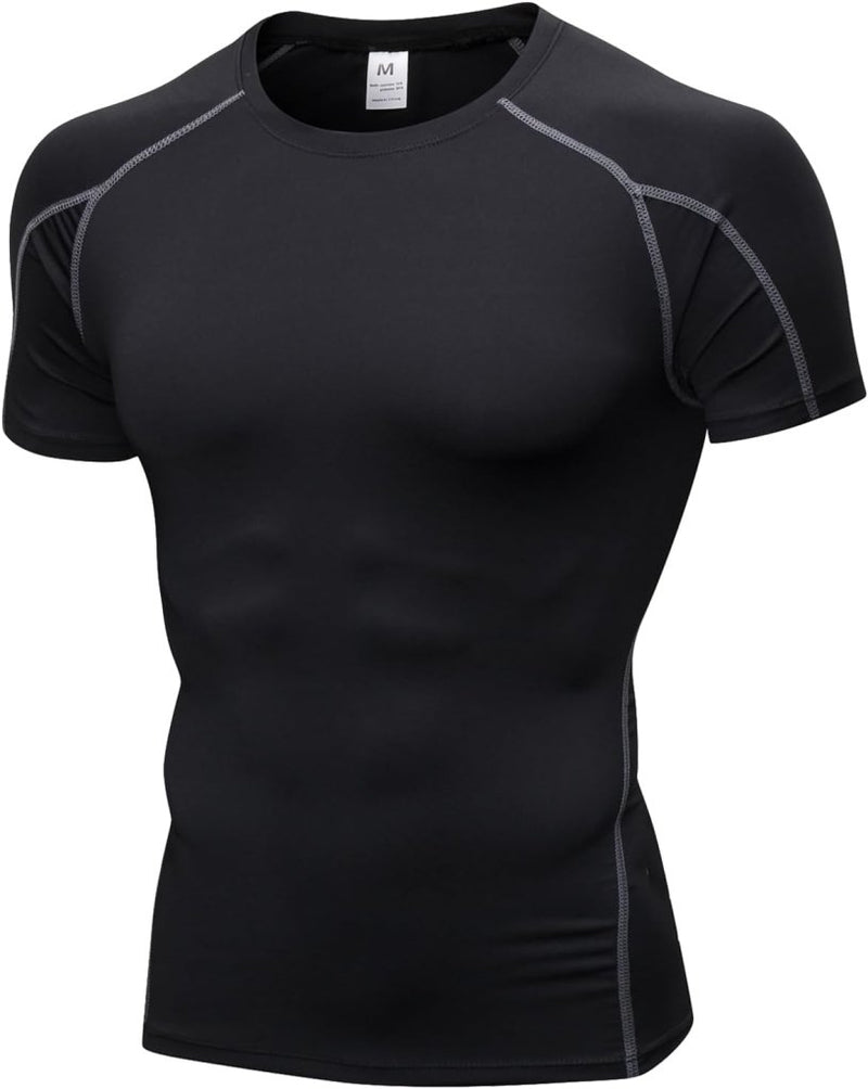 Load image into Gallery viewer, Heren compressieshirt korte mouwen functioneel shirt sneldrogend loopshirt sportshirt fitnessshirt voor mannen - happygetfit.com
