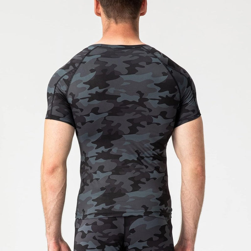 Load image into Gallery viewer, Heren compressieshirt korte mouwen functioneel shirt sneldrogend loopshirt sportshirt fitnessshirt voor mannen - happygetfit.com
