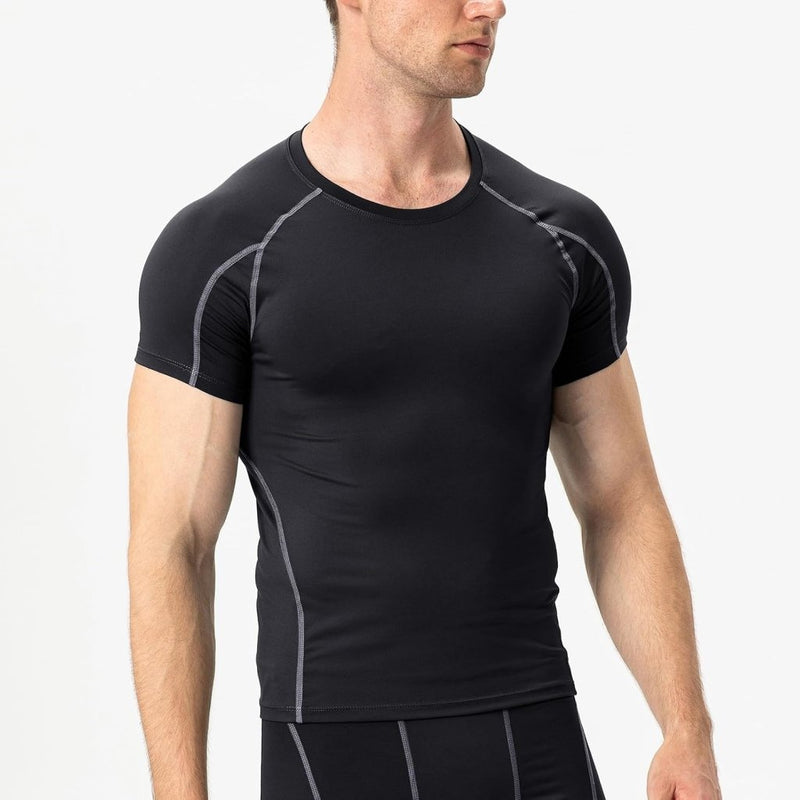 Load image into Gallery viewer, Heren compressieshirt korte mouwen functioneel shirt sneldrogend loopshirt sportshirt fitnessshirt voor mannen - happygetfit.com
