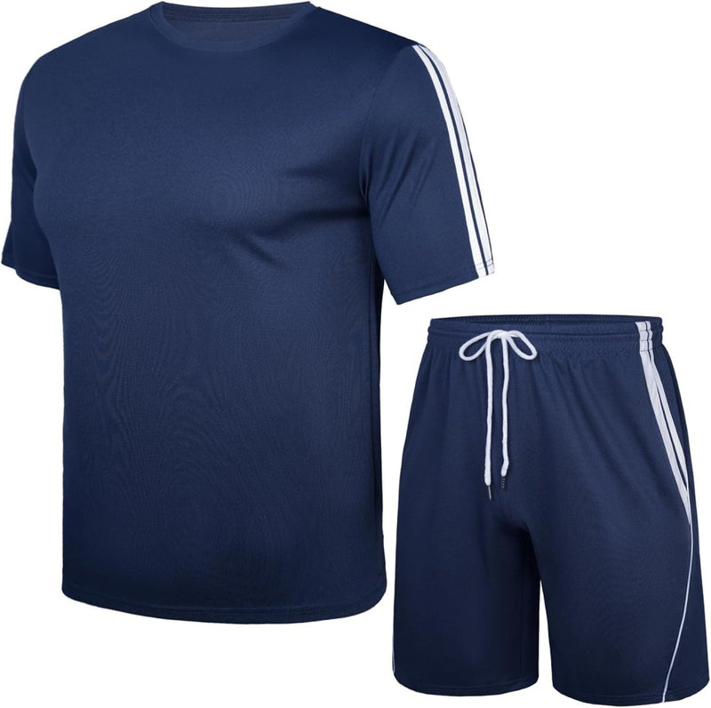 Chargez l'image dans la visionneuse de la galerie, Heren sportset met T-shirt en korte broek - happygetfit.com
