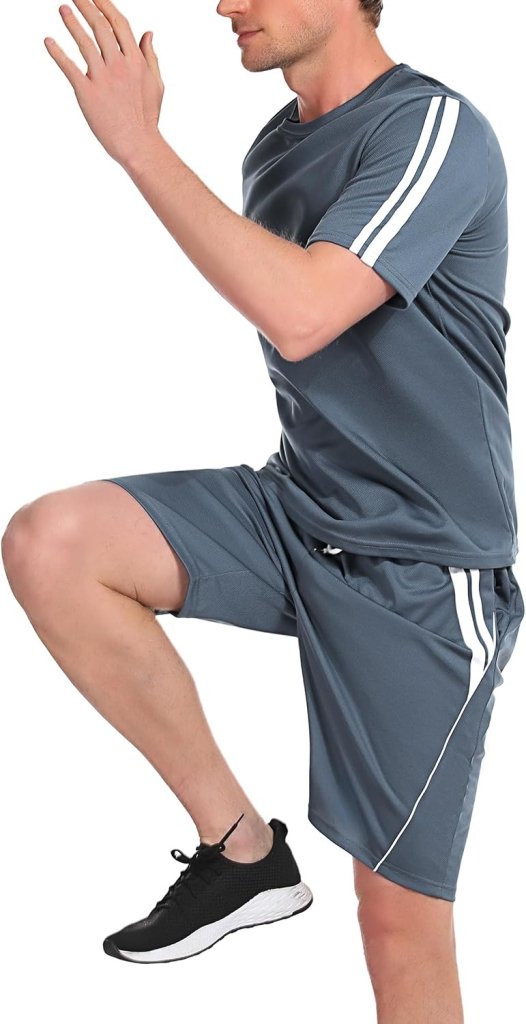 Chargez l'image dans la visionneuse de la galerie, Heren sportset met T-shirt en korte broek - happygetfit.com
