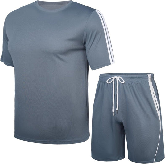 Heren sportset met T-shirt en korte broek - happygetfit.com