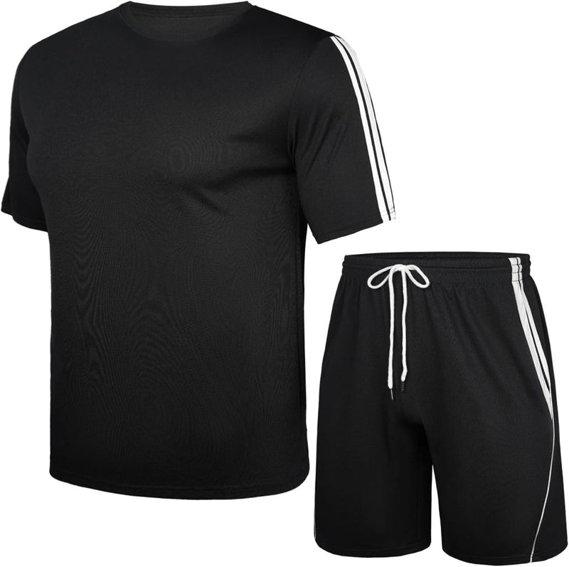 Chargez l'image dans la visionneuse de la galerie, Heren sportset met T-shirt en korte broek - happygetfit.com

