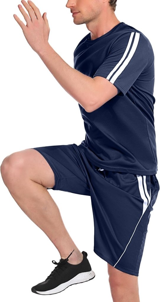 Chargez l'image dans la visionneuse de la galerie, Heren sportset met T-shirt en korte broek - happygetfit.com
