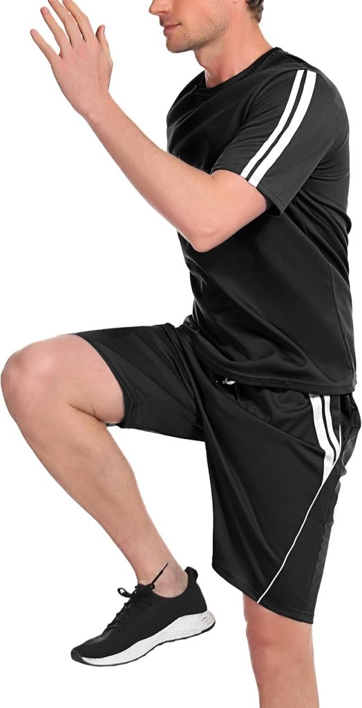 Chargez l'image dans la visionneuse de la galerie, Heren sportset met T-shirt en korte broek - happygetfit.com
