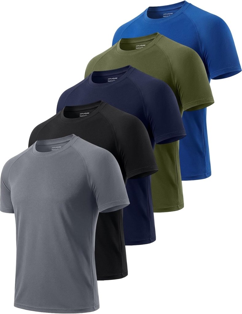 Załaduj obraz do przeglądarki galerii, Heren sportshirts 3 of 5 stuks sneldrogend en ademend – fitness shirt – hardloopshirt - happygetfit.com
