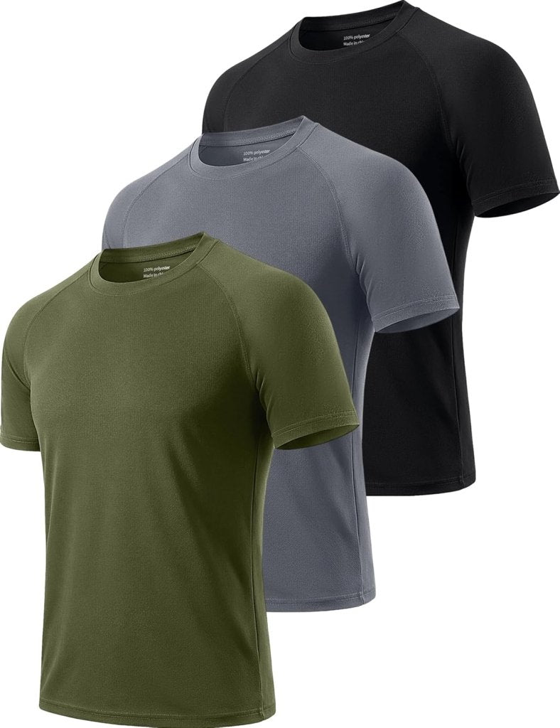 Załaduj obraz do przeglądarki galerii, Heren sportshirts 3 of 5 stuks sneldrogend en ademend – fitness shirt – hardloopshirt - happygetfit.com
