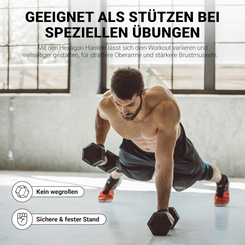 Load image into Gallery viewer, Hexagon halters, premium set van 2 (paar), 5-30 kg, antislip ommanteld, ergonomische verchroomde handgrepen, dumbbellset - happygetfit.com
