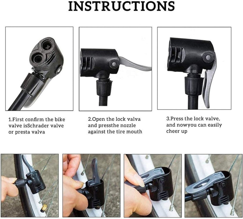 Load image into Gallery viewer, High Pressure Bike Floor Pump, Bicycle Pump, Bike Pump, Stand Pump 160PSI with Presta &amp;Schrader Valves, Bike Air Pump with Ball Pump Needle for Bike Basketball - happygetfit.com
