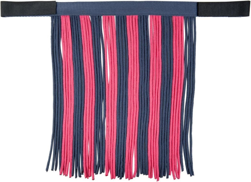 Laad afbeelding in Galerijviewer, HKM Holster met gebreide karabijnhaak &amp; vliegenfranjes, grijs/roze, pony - happygetfit.com
