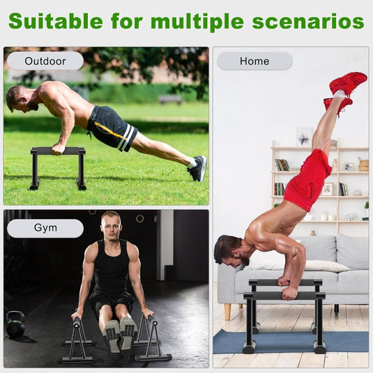 Hoge parallettes 31 cm met houten handgrepen tot 300 kg – push-up bars – calisthenics - happygetfit.com