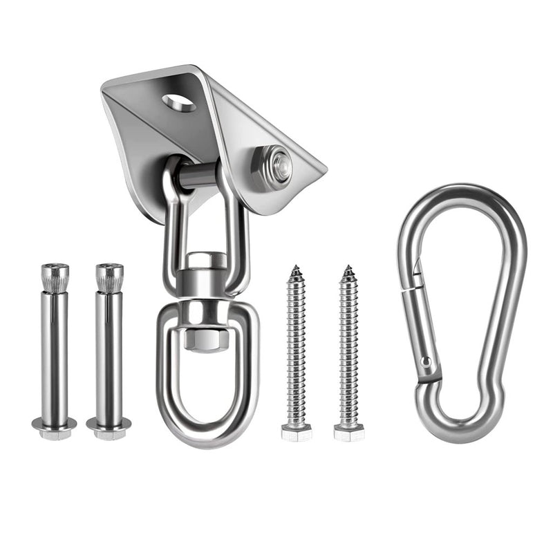 Laad afbeelding in Galerijviewer, HOMPER Hammock Hanging Kit, 1000 lb Capacity Heavy Duty 360° Rotate Swing Hooks for Chair, Yoga, Outdoor Patio Porch,Black - happygetfit.com
