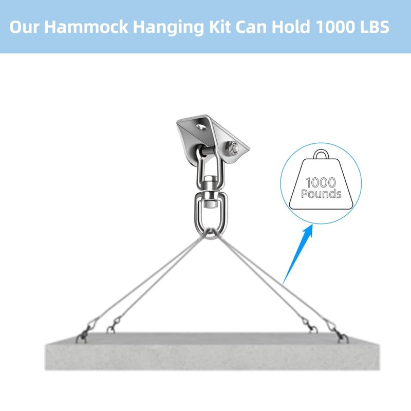 Laad afbeelding in Galerijviewer, HOMPER Hammock Hanging Kit, 1000 lb Capacity Heavy Duty 360° Rotate Swing Hooks for Chair, Yoga, Outdoor Patio Porch,Black - happygetfit.com
