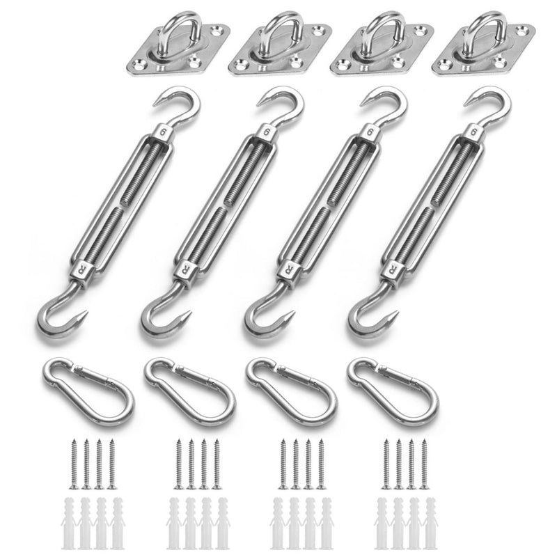 Load image into Gallery viewer, HOMPER M6 Awning Attachment Set, Heavy Duty Sun Shade Sail Stainless Steel Hardware Kit for Garden Triangle and Square, Rectangle, Fixing Accessories - happygetfit.com
