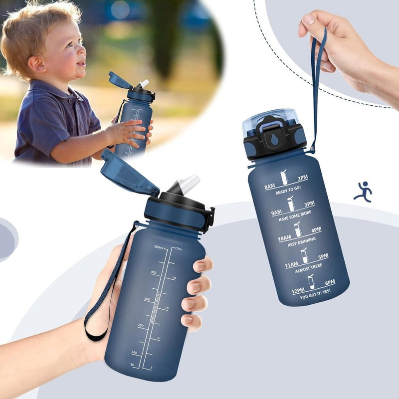 Laad afbeelding in Galerijviewer, HoneyHolly 500 ml Leak-Proof BPA-Free Motivational Water Bottle with Straw, Sports, Travel, Outdoor Activities - happygetfit.com
