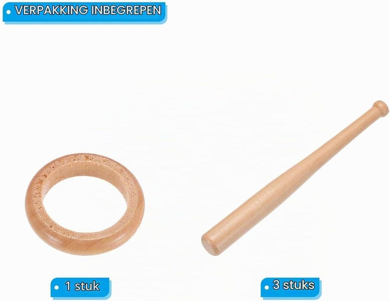 Carica immagine in Galleria Viewer, Honkbal displaystandaard van hout met mini honkbalknuppels – balhouder – honkbal accessoires - happygetfit.com
