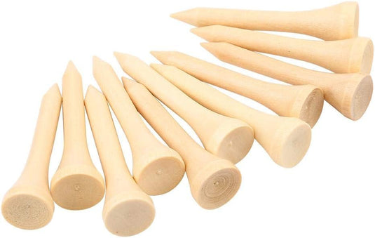 Houten golftees 100 stuks 42 mm voor golfballen en afslagtraining – golfpinnetjes – driving range - happygetfit.com