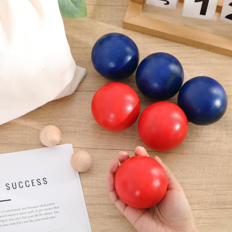 Laad afbeelding in Galerijviewer, Houten jeu de boules set met 6 ballen van 7 cm inclusief 2 doelballen en draagtas – petanque – precisiespel - happygetfit.com
