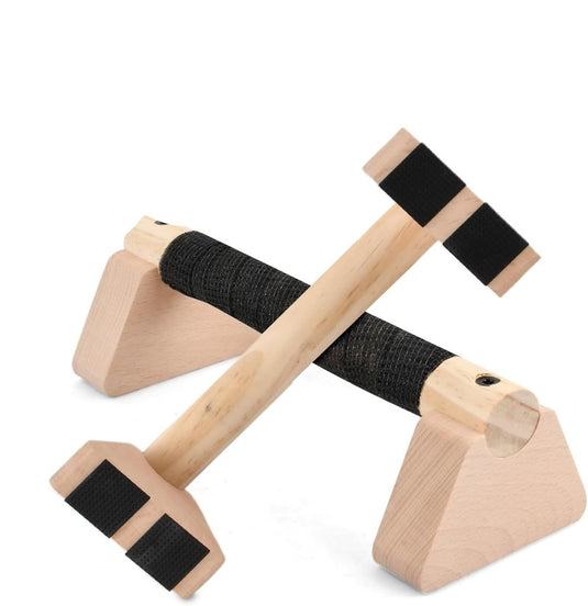 Houten parallettes 2 stuks 25 cm met antislip tot 300 kg – push-up bars – calisthenics - happygetfit.com