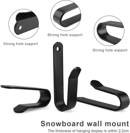 HXBGG16 Wandhouder voor snowboard, 4 stuks, zwart, snowboardhouder 10 cm, skateboard wandhouder met schroeven en expansiebuis, voor snowboard, skiboard, longboard, skateboard - happygetfit.com