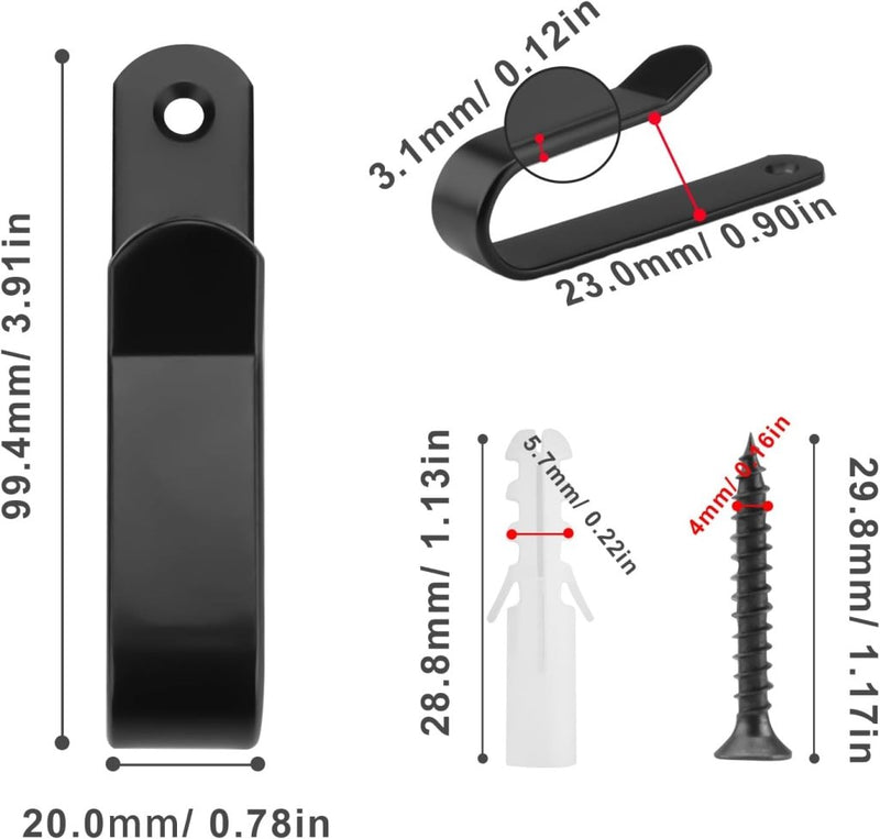 Load image into Gallery viewer, HXBGG16 Wandhouder voor snowboard, 4 stuks, zwart, snowboardhouder 10 cm, skateboard wandhouder met schroeven en expansiebuis, voor snowboard, skiboard, longboard, skateboard - happygetfit.com

