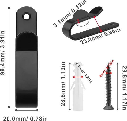 HXBGG16 Wandhouder voor snowboard, 4 stuks, zwart, snowboardhouder 10 cm, skateboard wandhouder met schroeven en expansiebuis, voor snowboard, skiboard, longboard, skateboard - happygetfit.com