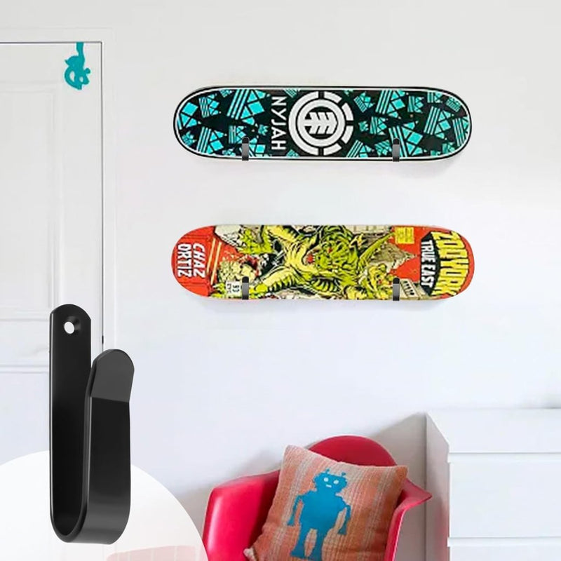 Load image into Gallery viewer, HXBGG16 Wandhouder voor snowboard, 4 stuks, zwart, snowboardhouder 10 cm, skateboard wandhouder met schroeven en expansiebuis, voor snowboard, skiboard, longboard, skateboard - happygetfit.com
