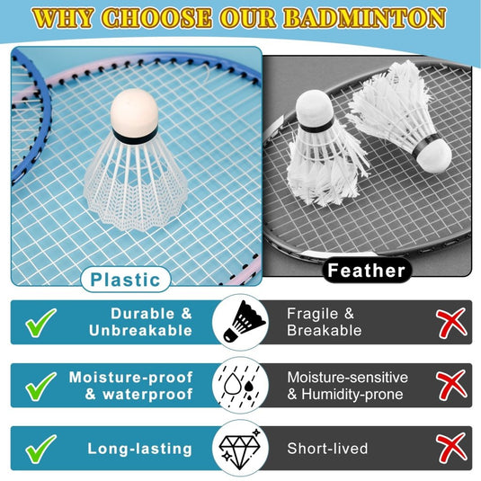 Hysagtek 12 Pcs Badminton Shuttlecocks Badminton Birdie, Indoor Outdoor Sport Ball Training Exercise Gym Fitness Game - happygetfit.com